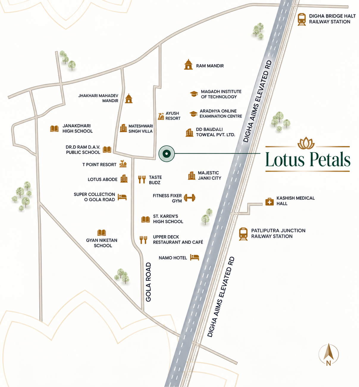 Lotus Petals Location Map